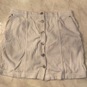 Corduroy button down skirt with pockets